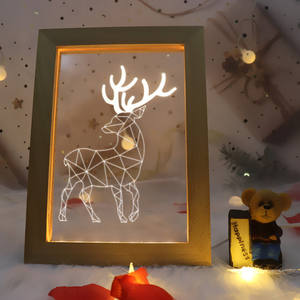 Cadre <span class=keywords><strong>photo</strong></span> en bois pour décoration intérieure DIY en gros, cadre <span class=keywords><strong>photo</strong></span> <span class=keywords><strong>effet</strong></span> 3D, veilleuse LED en acrylique pour enfants - Product Image 5