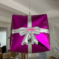 Décoration de Noël gonflable en forme de boîte cadeau avec bonbons, pour l'extérieur, cube de présentation central, boîte à bonbons gonflable