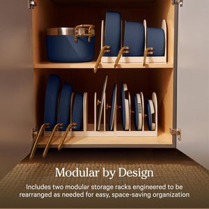 Set di Pentole in Ceramica Antiaderente OEM 17 Pezzi, Lussuoso Set Blu Navy in Alluminio, Compatibile con Induzione, Senza PFOA, Produzione di Fabbrica - Product Image 5
