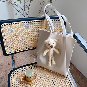 กระเป๋าโท้ทสตรีสีทึบความจุขนาดใหญ่กระเป๋าสะพายไหล่แบบแม่เหล็กใช้ทุกวัน - Product Image 2