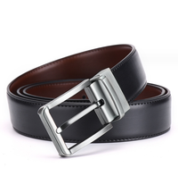 Ceinture en cuir de vachette tressé classique de haute qualité pour homme, personnalisable, décontractée ou formelle, avec boucle ardillon en alliage, largeur 2-4 cm, impression par transfert thermique