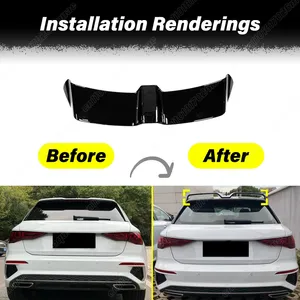สปอยเลอร์หลังคาสำหรับรถยนต์ A3 S3 RS3 8Y Sportback ปี 2021 2022 2023 2024 ชุดแต่งคุณภาพสูง วัสดุ ABS อุปกรณ์ตกแต่งรถยนต์ - Product Image 2