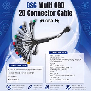 สายเคเบิลวินิจฉัย OBD สำหรับรถจักรยานยนต์ 20 พิน BS6 สำหรับการตั้งโปรแกรม ECU และการอ่านรหัสข้อผิดพลาด - Product Image 4