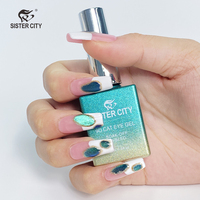 Vernis à ongles gel magnétique effet œil de chat - Style français de créateur, non toxique, pour nail art DIY avec paillettes réfléchissantes et gel UV/LED en flacon
