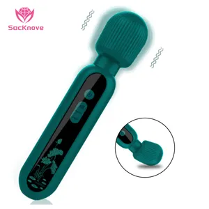 SacKnove Powerful Silicone Green Mini AV Wand Massage Female Clitoris Dildo G Spot Adult Sex Toy for Women Vagina Vibrator