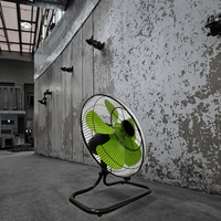 Ventilateur sur pied en métal de style taïwanais, mécanique, 5 vitesses réglables, sans pales, économe en énergie, fonctionnement silencieux, 18 pouces, 140W, pour extérieur et hôtel
