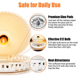 Trampa para Pulgas Chingyoo, Paquete de 2 Trampas Adhesivas para Pulgas con 4 Discos Adhesivos y 4 Bombillas, Trampa Eléctrica para Pulgas con Forma de <span class=keywords><strong>Concha</strong></span>, Mata Insectos - Product Image 2