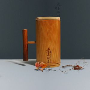 Bamboo Beer Cup With Handle Traditional Chinese Design For Beverage Serving 0.25L Capacity Chongqing Made - Product Image 3