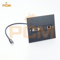 Modul Ekspansi Panel Mount 4-in-1 USB-C ke VGA USB-A USB-C RJ45 Ethernet 1000Mbps 1080P 60Hz untuk Monitor Industri