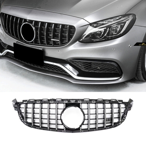 Grille de style C63 AMG 15-18 en noir brillant/argenté W205 C63 - Product Image 5