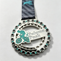 Médaille de course souvenir en métal, émaillée, à engrenage creux, pour championnat cycliste, médaille de finisseur, médaille de récompense événementielle personnalisée ajourée