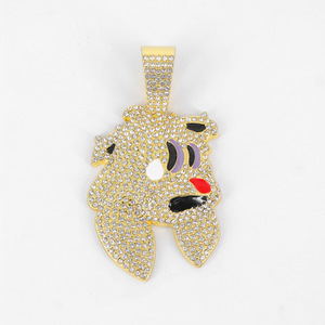 Collana con Catena Cubana Stile Europeo-Americano di Alta Gamma con Farfalla in Pietra Naturale, Gioielli Hip Hop Placcati Oro/Argento - Product Image 6