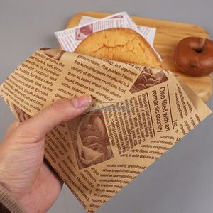 Custom Printed Double Open Pocket Oilproof GreaseProof Bread Waffle Burger Sandwich Donuts Paper <b>Bag</b> - Product Image 4