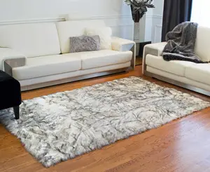 Shaggy karpet bulu palsu anak-anak, karpet lantai bulu palsu 1 potong bahan poliester khusus untuk ruang tamu
