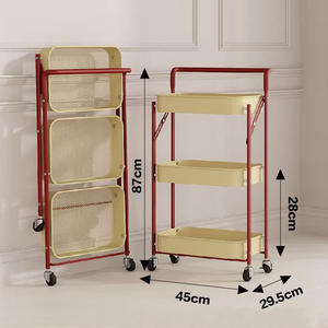 홈 주방 수납 랙 다기능 욕실 배치 랙 접이식 트롤리 - Product Image 6