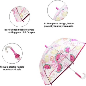 ร่มเด็กทรงโดม พิมพ์สีเต็มรูปแบบ วัสดุ PVC/POE โปร่งใส ปลอดภัย - Product Image 4