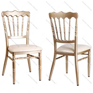 制造商 Hangmei 家具堆叠闪亮的金固定座椅 Napoleon 仑椅