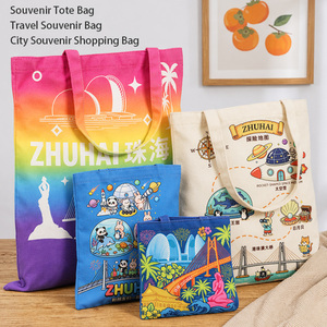 <span class=keywords><strong>Sac</strong></span> fourre-tout en toile robuste et écologique, imprimé avec des monuments urbains vibrants, <span class=keywords><strong>sac</strong></span> de courses réutilisable en coton avec poignée arc-en-ciel - Product Image 2
