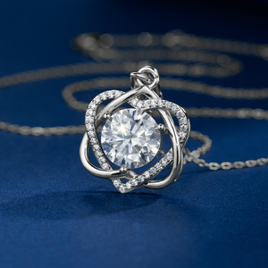 Collar con Colgante <span class=keywords><strong>de</strong></span> Doble Corazón <span class=keywords><strong>de</strong></span> Lujo con Diamante Moissanita <span class=keywords><strong>de</strong></span> 5 Quilates, Chapado en Oro <span class=keywords><strong>de</strong></span> 14K, Plata S925, VVS 1-5ct, para Mujer - Product Image 4