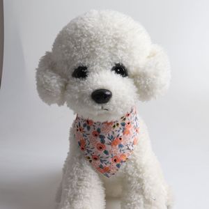 בנדנה חדשה לחיות מחמד עם דפוס פרחוני מגבת ריר לחיות מחמד צעיף צוואר גור כלבים סִגְנוֹן כל העונות - Product Image 4