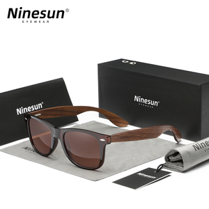NINESUN 2024 gafas de sol clásicas de nogal para <span class=keywords><strong>hombre</strong></span> gafas polarizadas de madera UV400 proteger Retro antirreflectante 5520 gafas de sol - Product Image 6