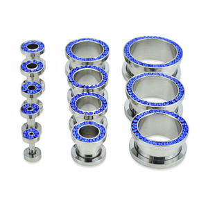 Цветные хрустальные тоннели для ушей из нержавеющей стали |   Серьги-двойные гаражные плаги с радужным дизайном для пирсинга - Product Image 4