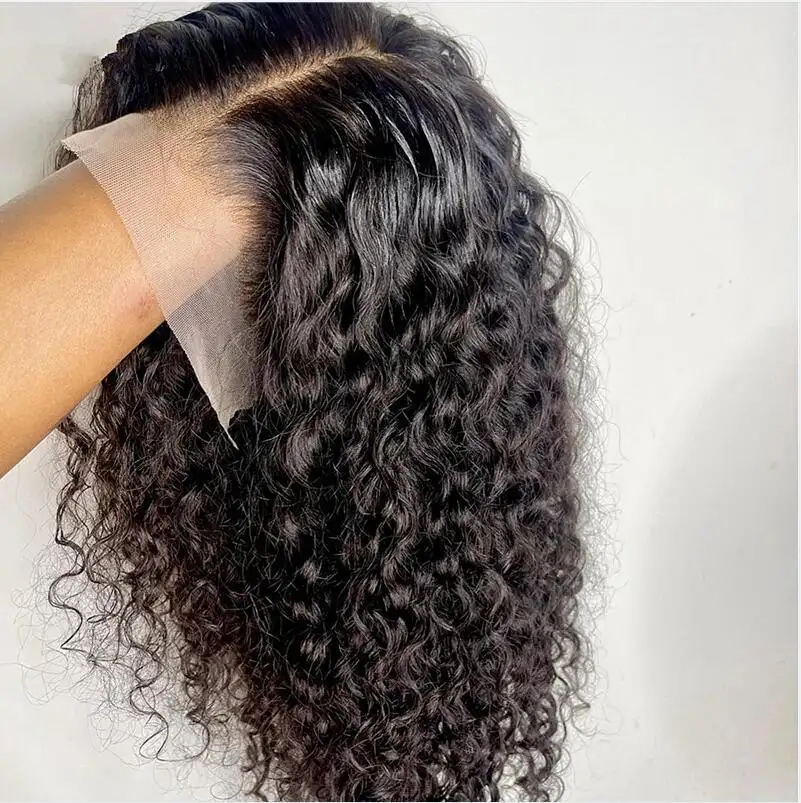 Pelucas delanteras de encaje de cabello humano alineado con cutícula brasileña cruda para mujeres negras Pelucas frontales de encaje HD de onda de agua baratas Proveedor de cabello humano