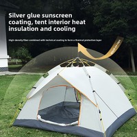 Automatic Pop Instant Portable Four-Season Waterproof Trigone One Bedroom Polyester Taffeta Beach Tent Quick Cabana Sun Shelter