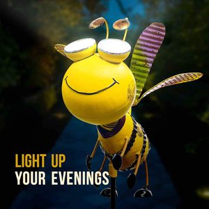 Adornos <span class=keywords><strong>de</strong></span> jardín impermeables, luces <span class=keywords><strong>de</strong></span> estaca solares Led <span class=keywords><strong>de</strong></span> abeja amarilla para decoración al aire libre - Product Image 2