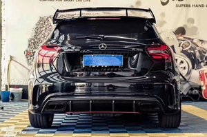 RMAUTO W176 Rear Bumper Diffuser <b>Splitter</b> Lip Spoiler Exhaust Pipe A45 AMG Body Kit for Mercedes Benz W176 2013-2018 Accessories - Product Image 3