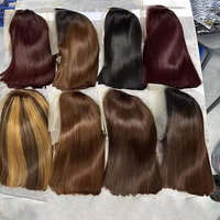 Großhandel: Doppelt gezogene, knochenglatte Echthaar-Lace-Front-Perücken aus vietnamesischem Virgin-Haar für kleberlose Lace-Basis-Perücken in Natur-Schwarz (Bob-Perücke)