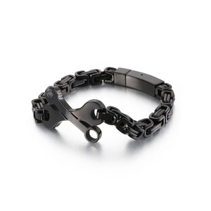 Bracelet hip-<span class=keywords><strong>hop</strong></span> en acier inoxydable pour homme, nouvelle collection - Product Image 4