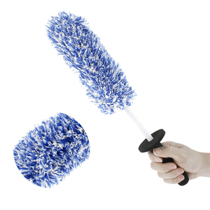 Ruote in fibra morbida per pneumatici con ruote per <span class=keywords><strong>auto</strong></span> spazzolate in bronzo profondo concavo <span class=keywords><strong>cerchi</strong></span> in lega di pulizia spazzola per autolavaggio con manico lungo - Product Image 2