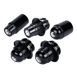 E12 E14 E26 E27 Bakelite Half Tooth Lamp Head Black Plastic Lamp Holder Retro Bakelite Self-Locking Electric <strong>Light</strong> Bulb <strong>Socket</strong> - Product Image 1