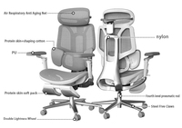 Fauteuil de Bureau Gamer Ergonomique Moderne Hbada E3 PRO 4.0 Structure Master Mesh Pour Ordinateur et Course Avec Repose-Pieds en Option