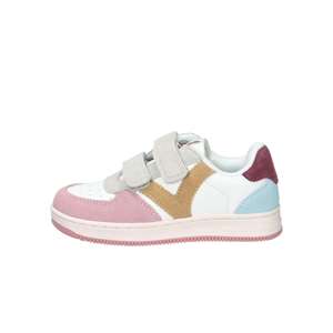 Baskets pour filles Victoria, blanc et rose, taille 29, fermeture Velcro, style basketball - Product Image 1