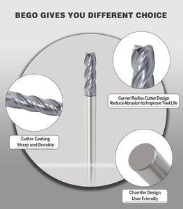BEGO HRC60 4 Flutes <strong>Corner</strong> <strong>Radius</strong> <strong>End</strong> Mill CNC Carbide Bits High Performance Cutter <strong>Tool</strong> - Product Image 5
