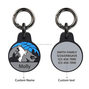 <span class=keywords><strong>Mini</strong></span> étiquette personnalisée en silicone pour animaux de compagnie pour chiens chats mode style animal motif dentelle décoration sculptée au laser QR cordon collier personnalisé - Product Image 2