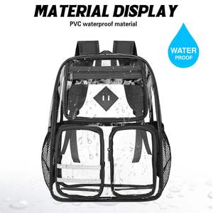 Mochila Escolar Transparente de PVC con Logotipo Personalizado, Resistente, con Triple Costura y Correas de Hombro Reforzadas, Gran Venta - Product Image 3