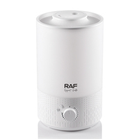 Humidificador RAF R.12003, 3.0L, 27W, 110 a 230V, Niebla de 360 Grados, Ajuste Infinito de Humedad, Cuerpo de PP, Blanco, Uso en Hogar/Oficina/Dormitorio