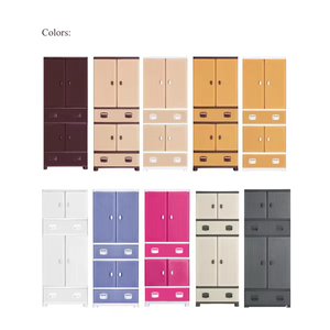 Foldable Stackable Plastic <b>Storage</b> <b>Box</b> with Rattan Drawer and Clothes Hanging Rod Space Saving Wardrobe Organizer for Home - Product Image 3