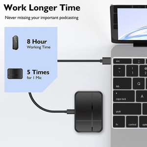 Micrófono Lavalier inalámbrico con estuche de carga para IPhone Android Micrófono de solapa ligero para conferencias de discursos profesionales - Product Image 3