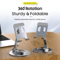 Support de téléphone portable universel à rotation 360° en alliage d'aluminium, pliable et réglable, pour iPhone, Samsung, tablette, OEM/ODM