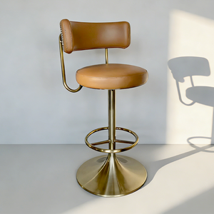 Nordic Restaurant <b>bar</b> <b>Stools</b> Customizable Genuine <b>Leather</b> Fashion Counter Chairs - Product Image 3