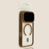 Superbe coque magnétique en métal pour objectif d'appareil photo, compatible iPhone 17 Air 16 15 Pro Max, avec pare-chocs en acrylique antichoc et dos transparent