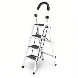 Échelle pliante 4 marches en acier inoxydable avec mains courantes antidérapantes pour usage domestique - Product Image 2