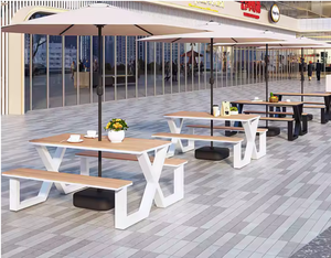 <span class=keywords><strong>Table</strong></span> <span class=keywords><strong>de</strong></span> pique-nique métallique toutes saisons à prix d'usine <span class=keywords><strong>avec</strong></span> <span class=keywords><strong>trou</strong></span> pour <span class=keywords><strong>parasol</strong></span>, mobilier d'extérieur <span class=keywords><strong>de</strong></span> qualité commerciale pour restaurants et bistrots - Product Image 4