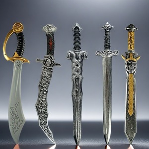 WOWEI Halloween Cosplay Props Ecológico Impreso Retro Caballero Espada Plástico Medieval Fantasía Arma Fiesta Decoración Suministros - Product Image 3