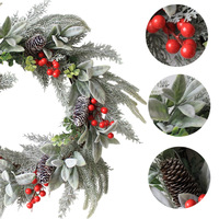 Guirlande de Noël décorative en aiguilles de pin blanches artificielles pour fête de Noël