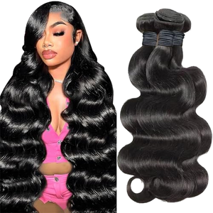 Extensiones de Cabello Virgen Brasileño 100% Natural, Ondulado, Grado 14A, Color Natural, Trama Gruesa, 20, 22, 24 Pulgadas, para Trenzas - Product Image 1
